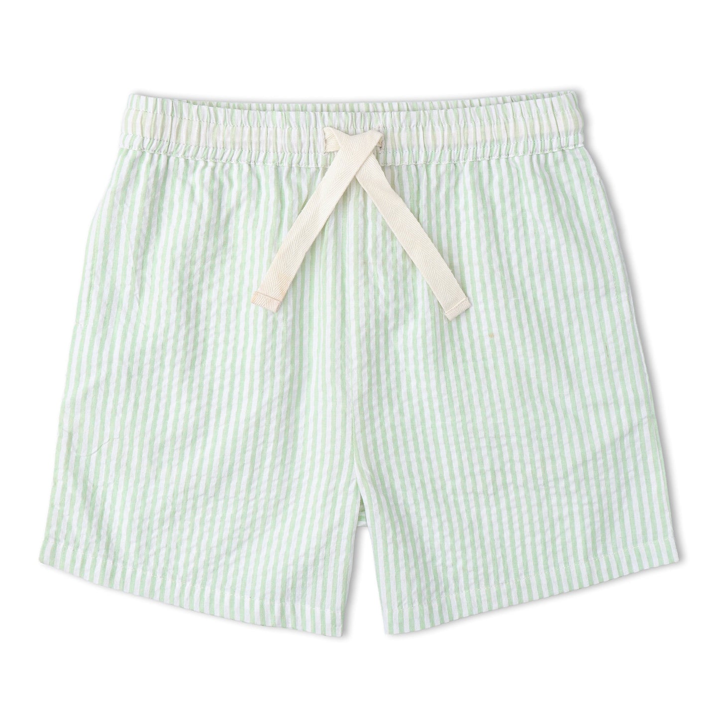 Organic Shirt & Shorts Set - Basil Stripes