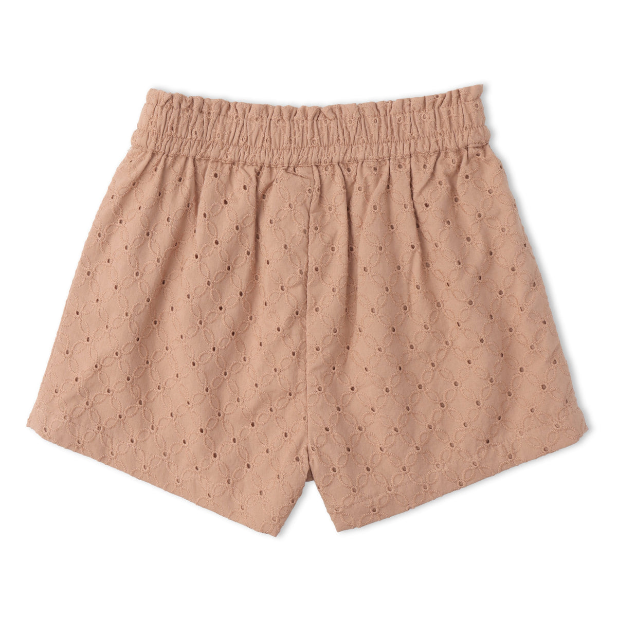 Organic Eyelet Flutter Top And Shorts Set - Clay Eyelet