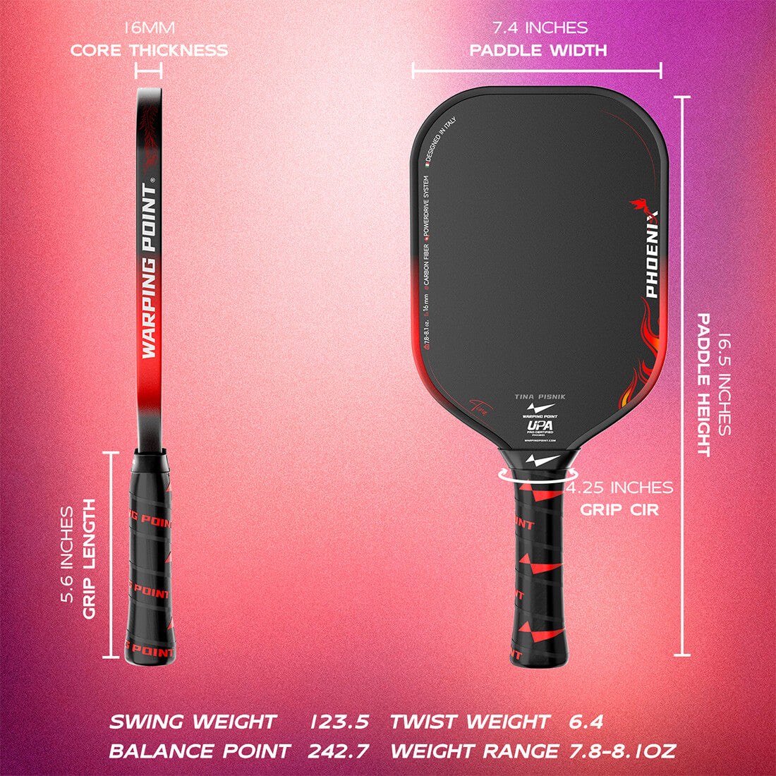 Phoenix Pickleball Paddle - 16MM