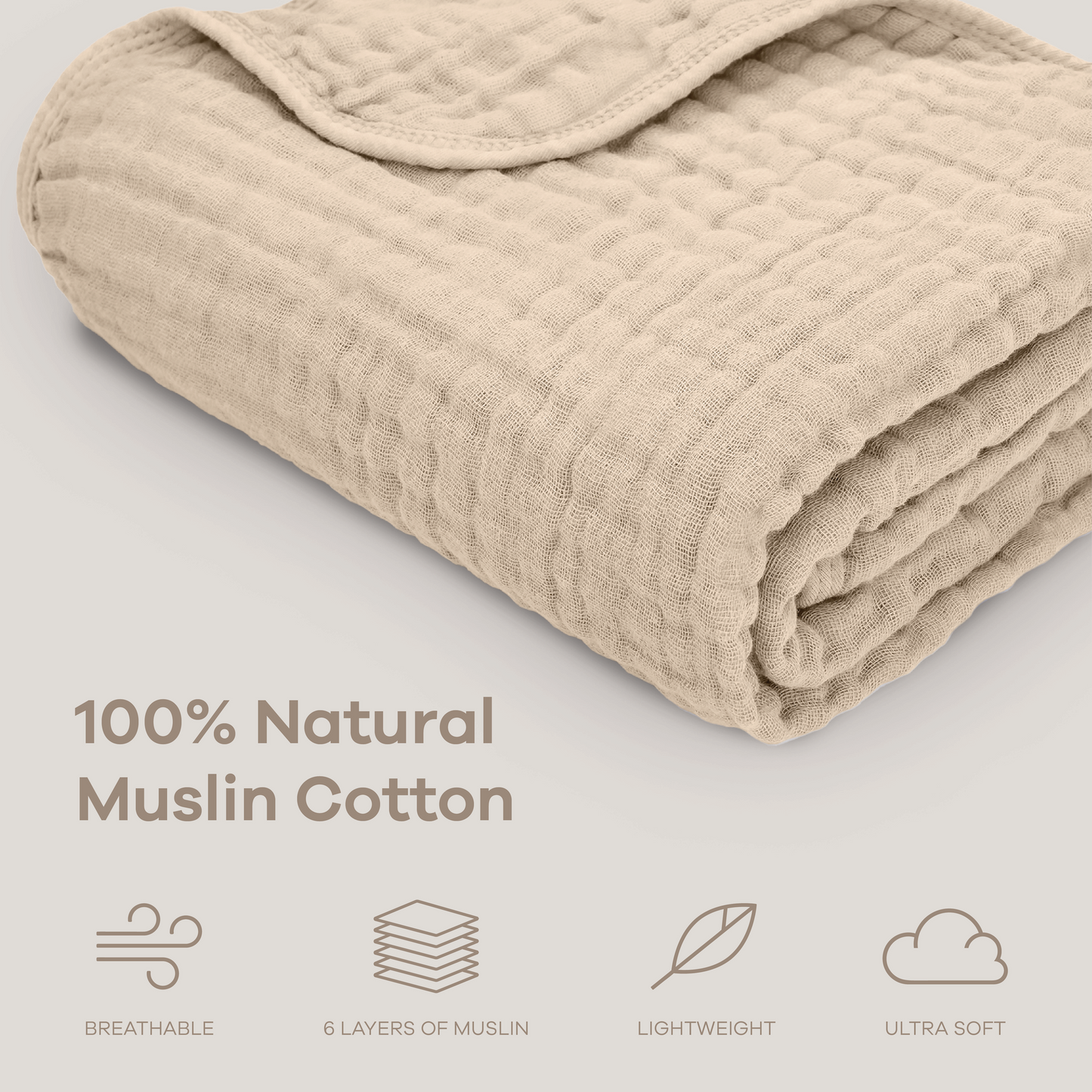 Baby Muslin Blanket in Sand