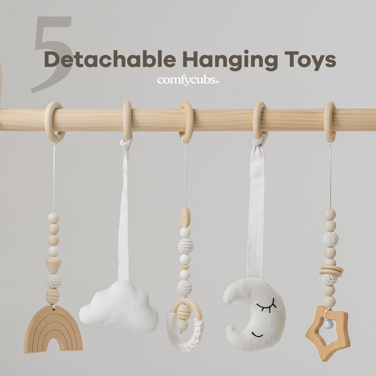 Baby Play Gym in Natural Wood