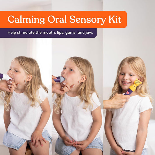 Special Supplies Buzz Pal Oral Motor Stimulation Kit with Soft Textured Interchangeable Head, Calm Sensory Needs, Support Speech and Self Feeding, Gentle Vibrations