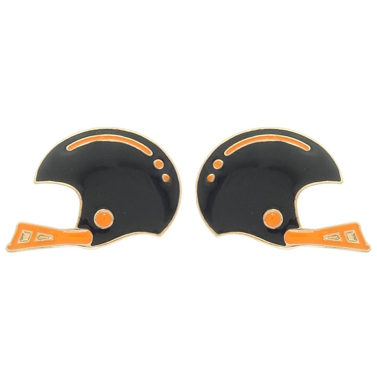 Game Day Style Enamel Football Helmet Stud Earrings