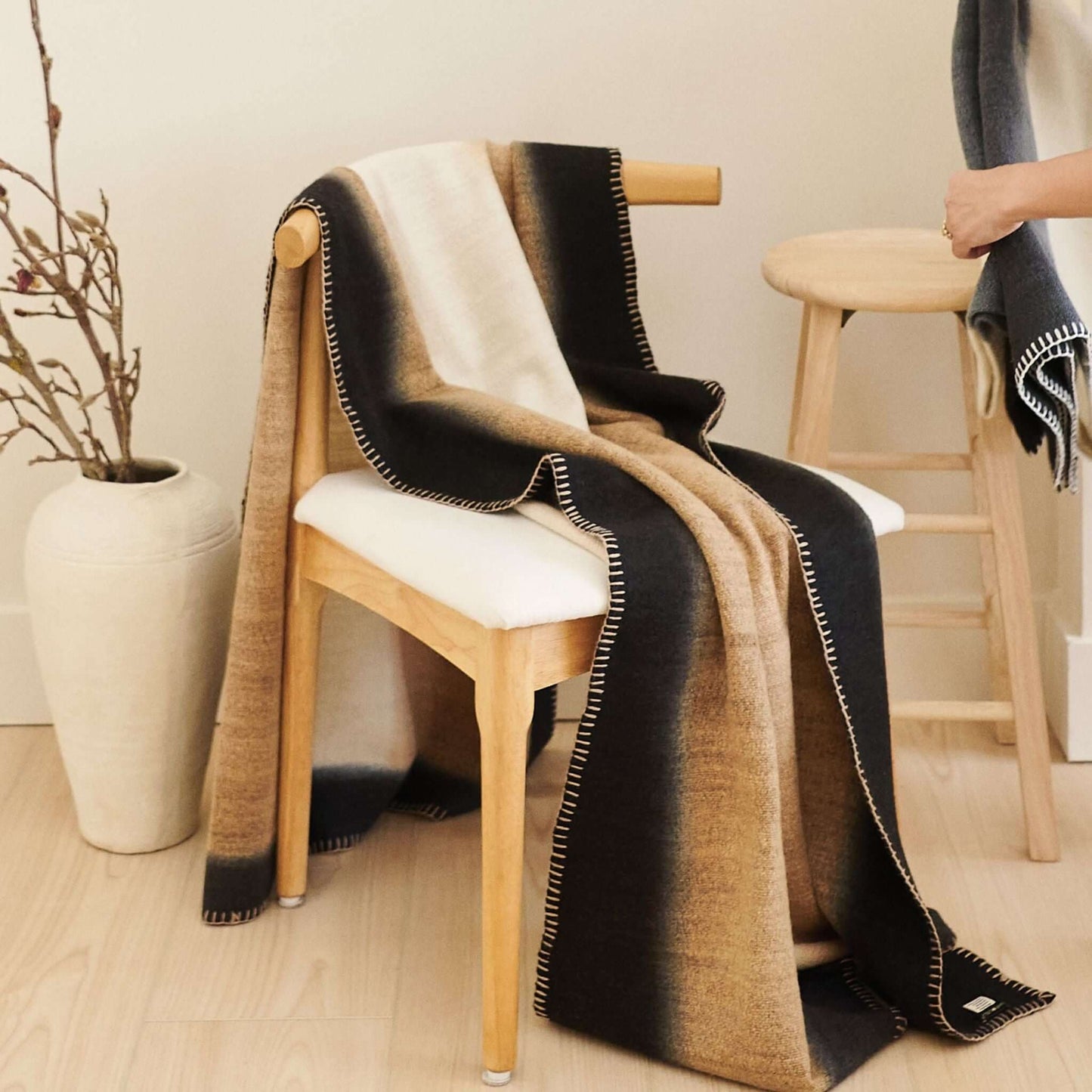 Handwoven Brown Siro Soft Merino Throw Blanket