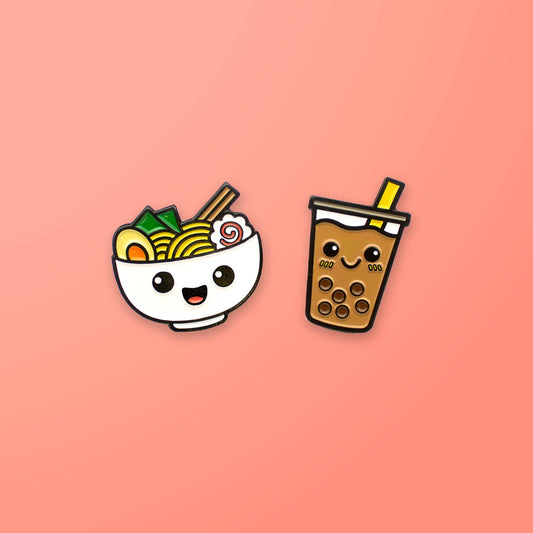 Ramen &  Boba Enamel Pin Set