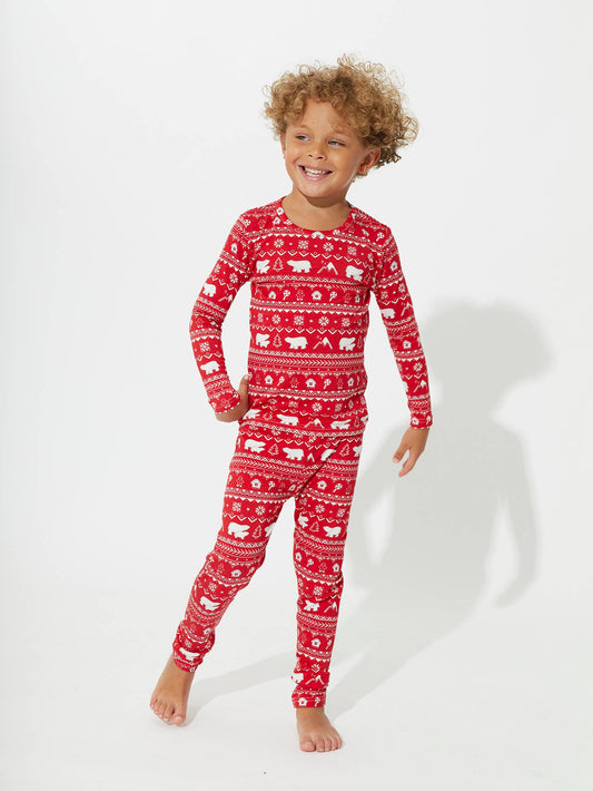 Polar Isle Red Bamboo PJs