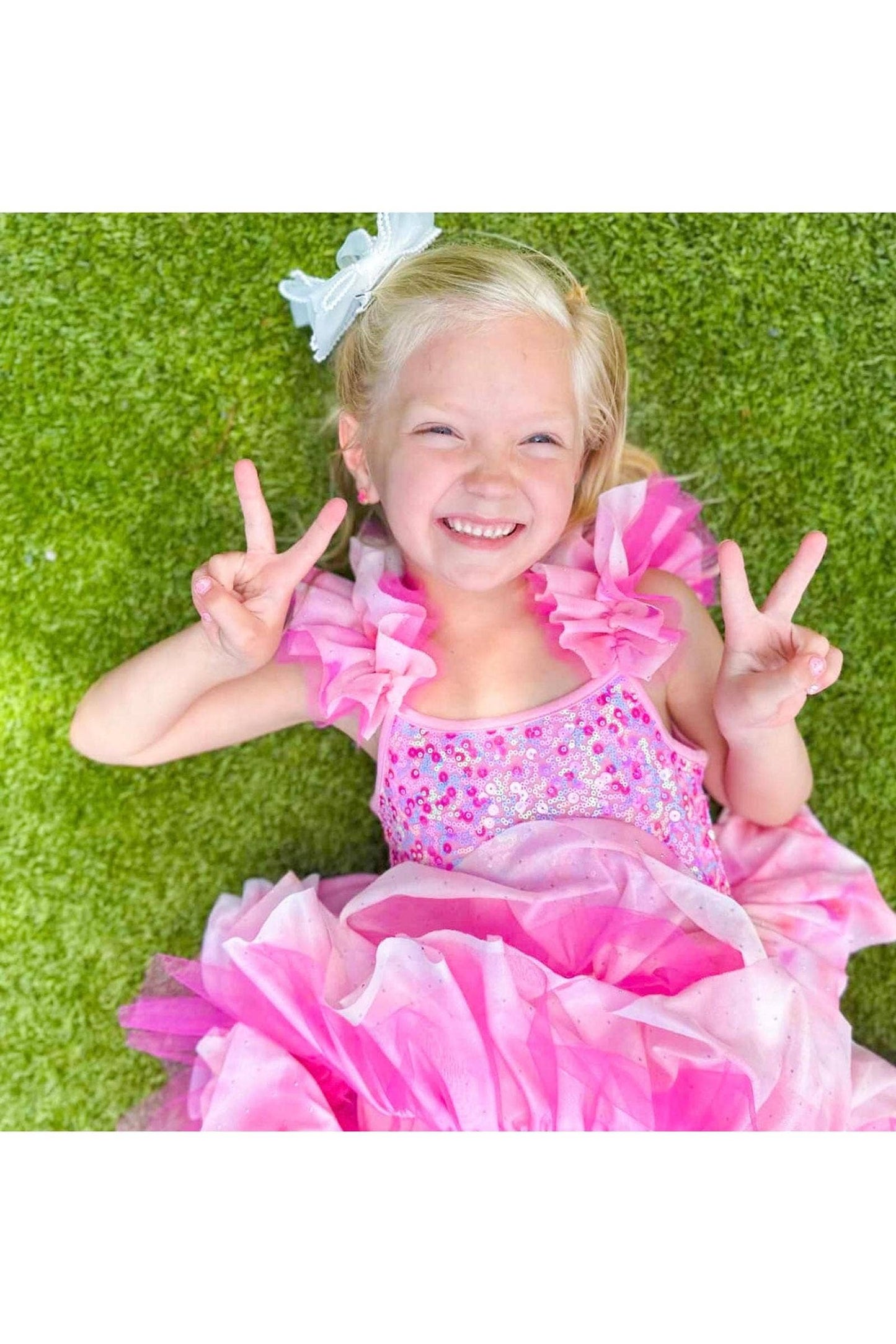 Ombre Pink Sparkle Tulle Dress