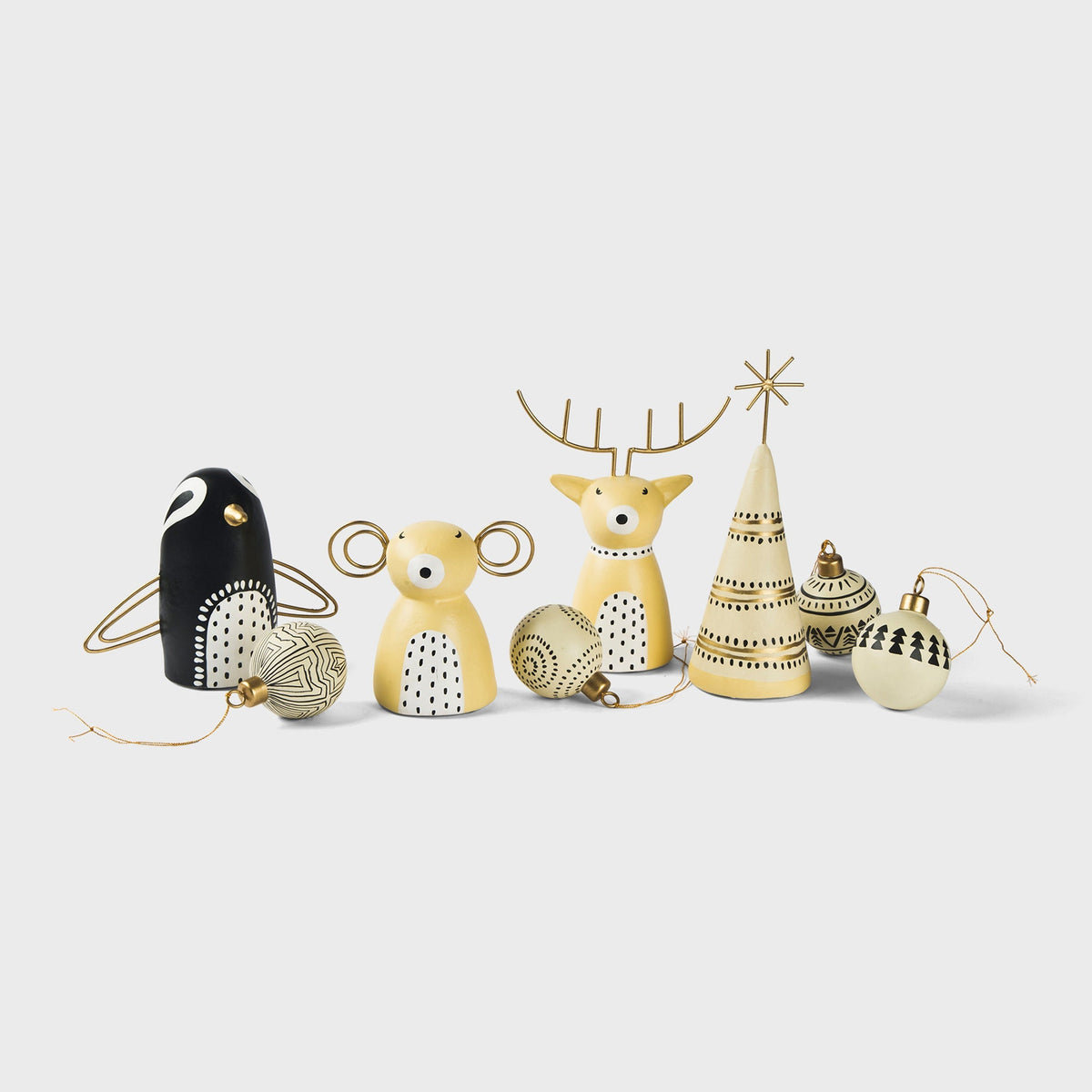Golden Antler Reindeer Figurine