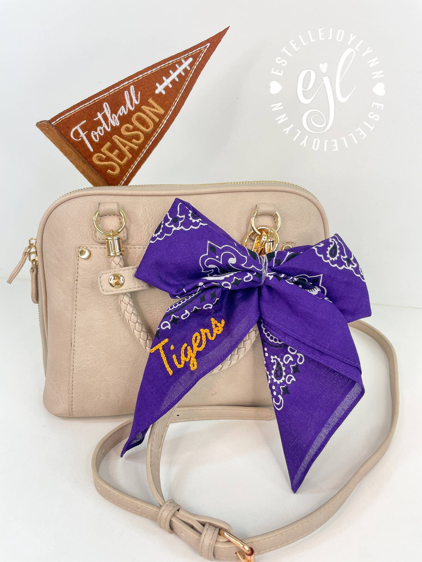 Custom Bandana Bow for Purse, Backpack