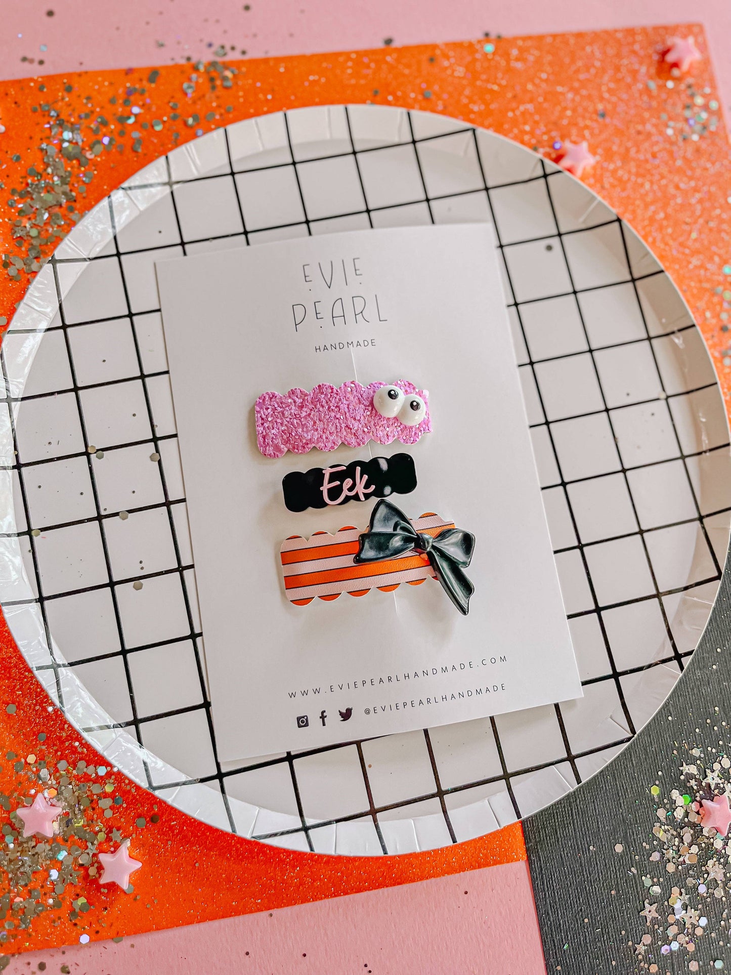 Eyes|Eek|Black Bow Clip Set