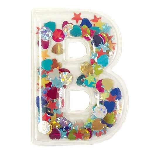 B INITIAL CONFETTI STICKER PATCH