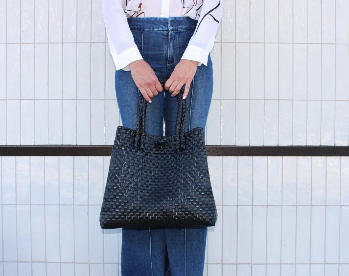 The Midi Piper Handwoven Tote · Recycled Plastic