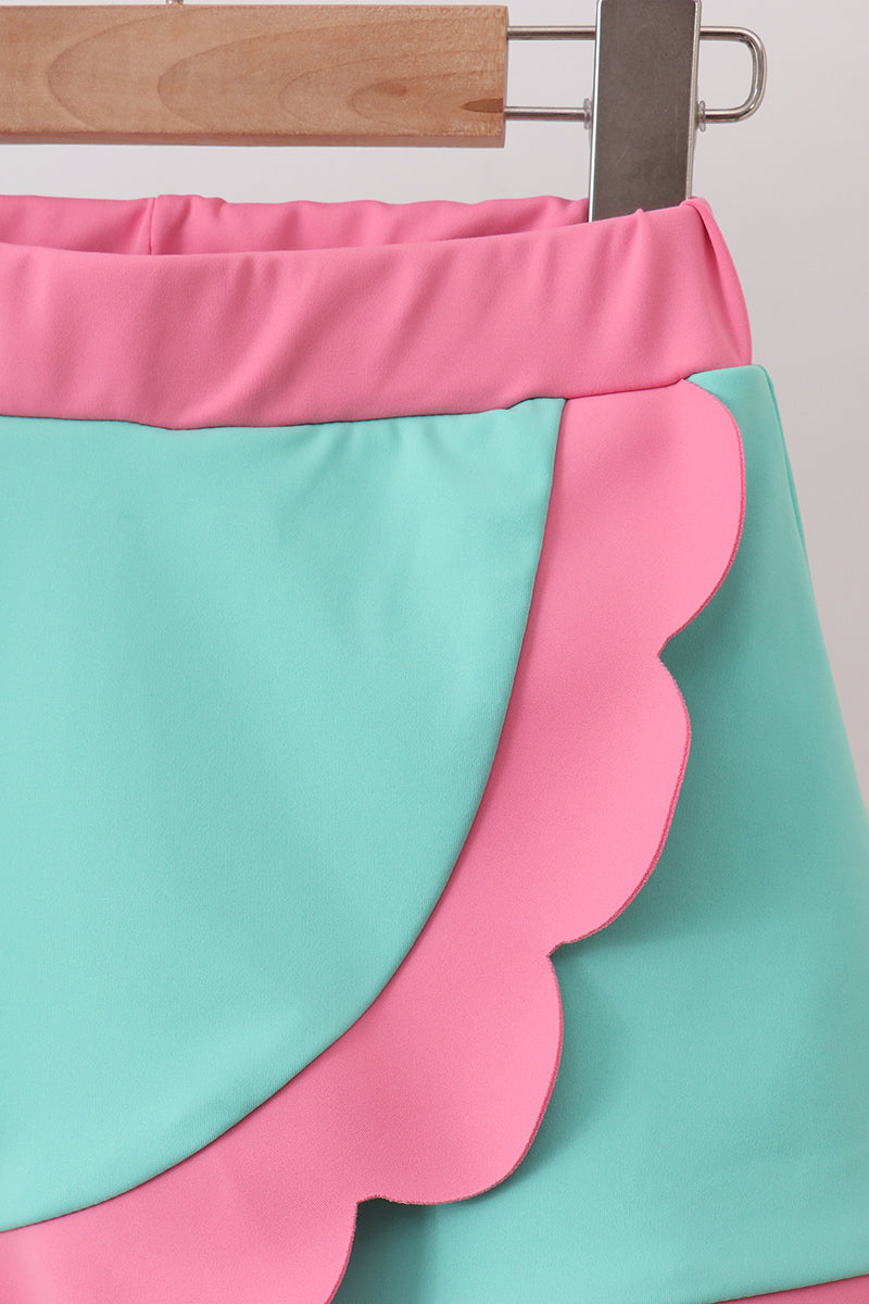Mint Performance Scalloped Skort and tank Set