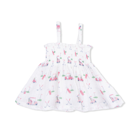 Baby Golf Carts Pink - Smocked Top with Bloomer