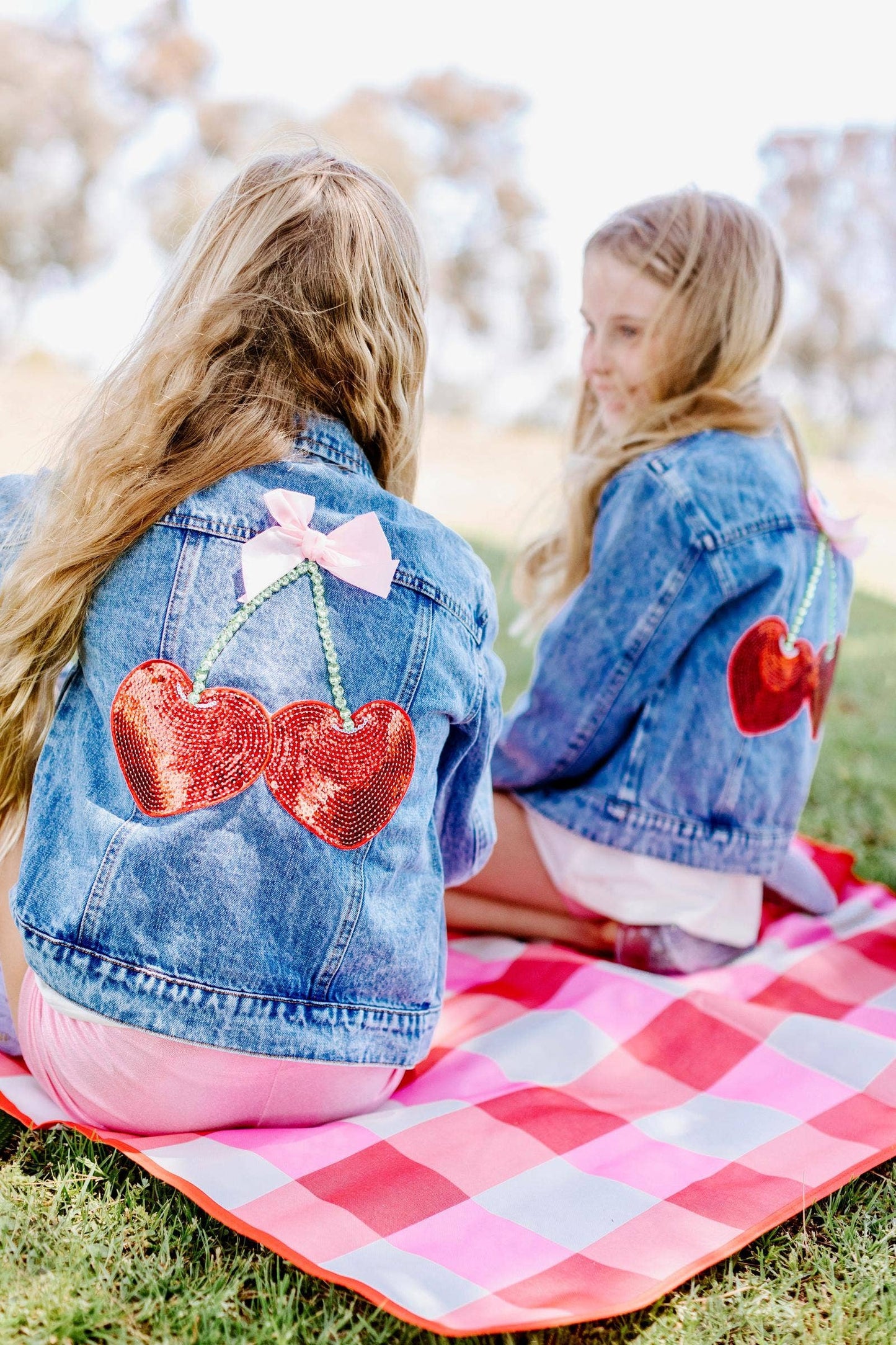 Cherry and Bow Denim Jacket
