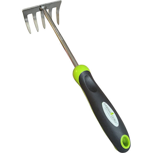 Stainless Steel 5 Tine Rake Cultivator Tiller Tool