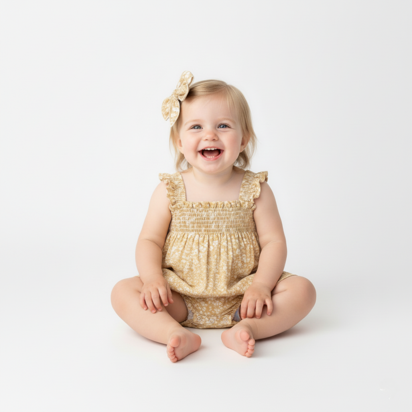 Organic Hair Bow Clip - Yellow Blossom