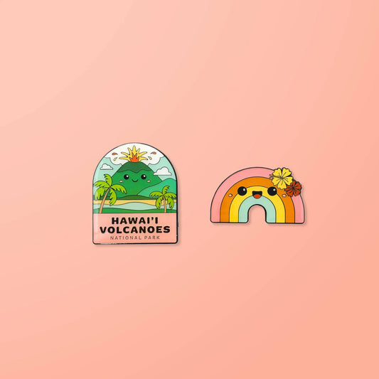 Hawai'i Volcanoes - National Park - Enamel Pin Set
