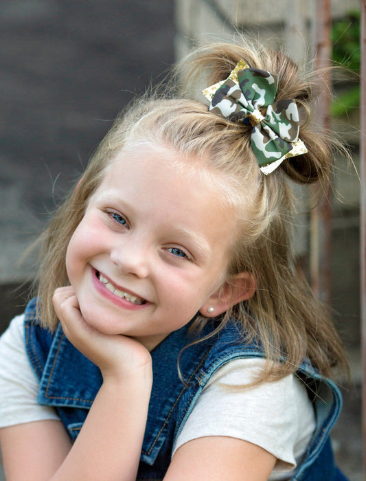 Camo & Glittery Bow