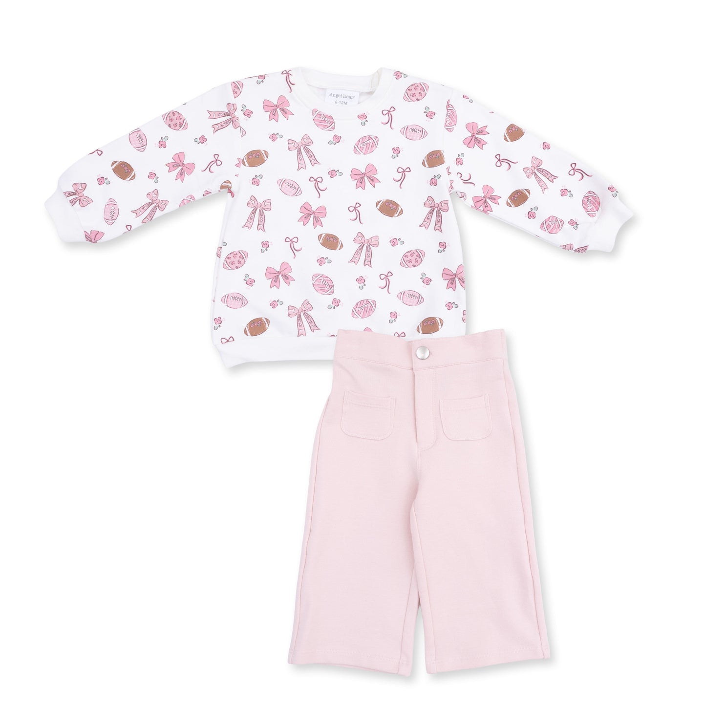 Footballs and Bows - Oversized Sweatshirt and Baby Bells
