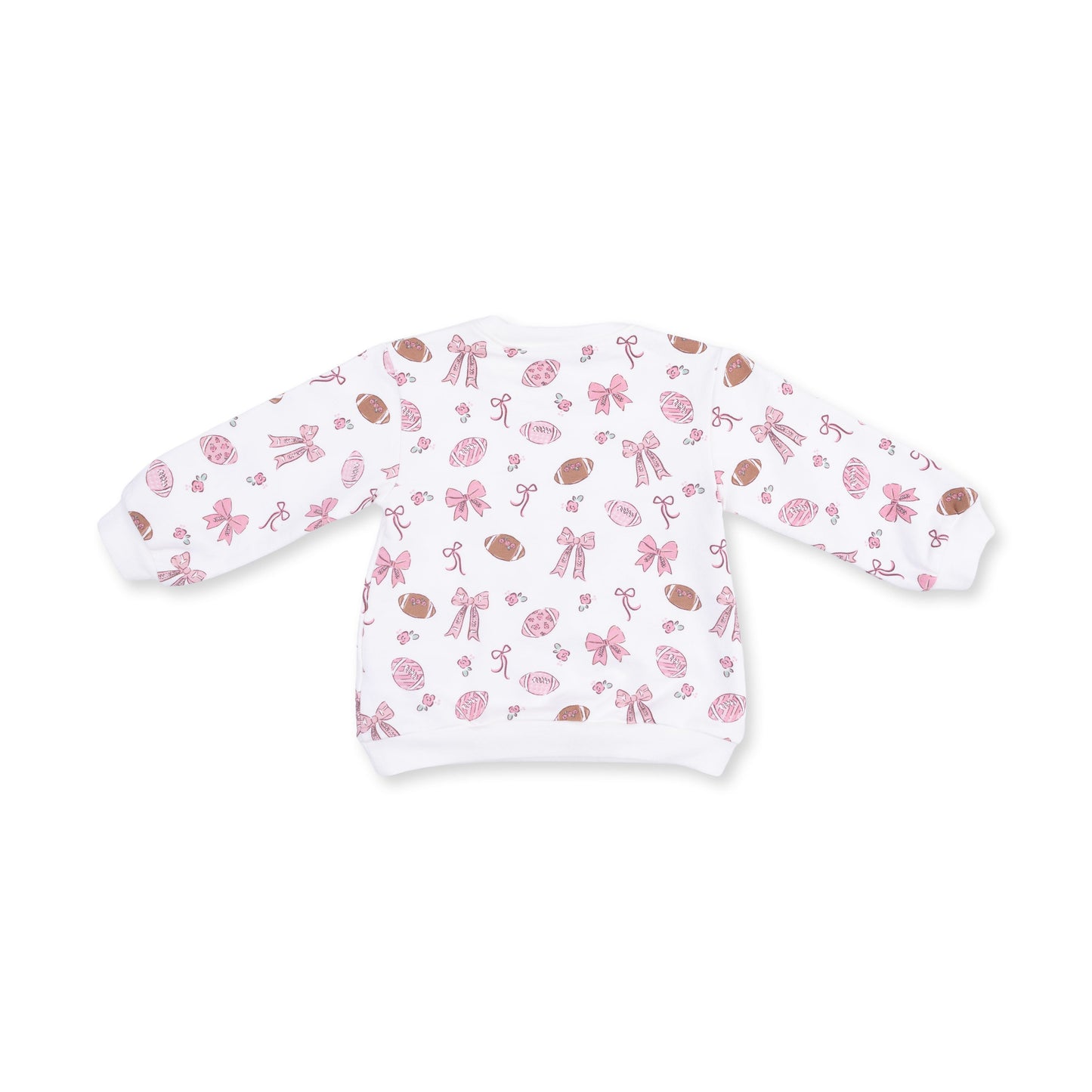 Footballs and Bows - Oversized Sweatshirt and Baby Bells