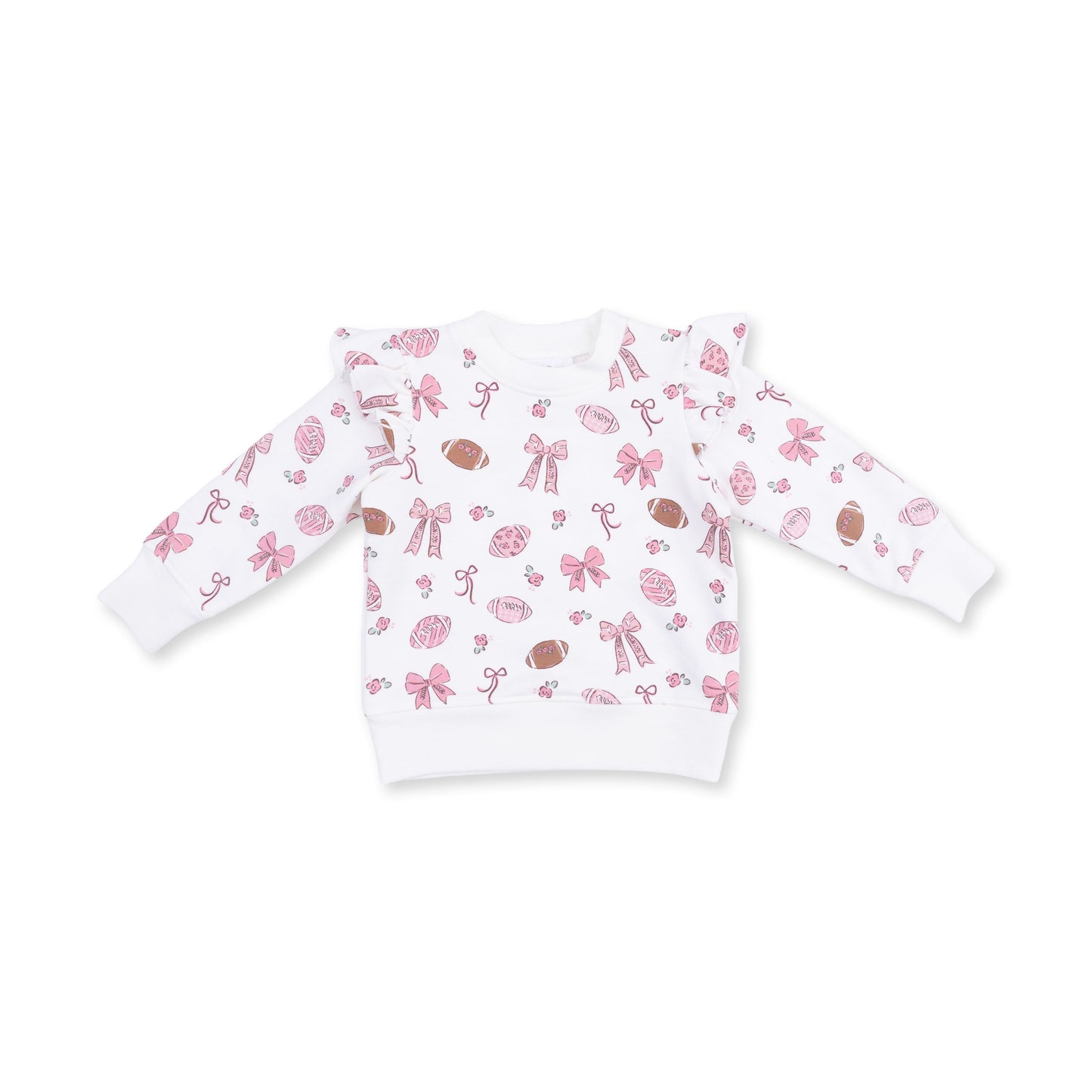 Footballs and Bows - Ruffle Sweatshirt and Fashion Cargo Pants