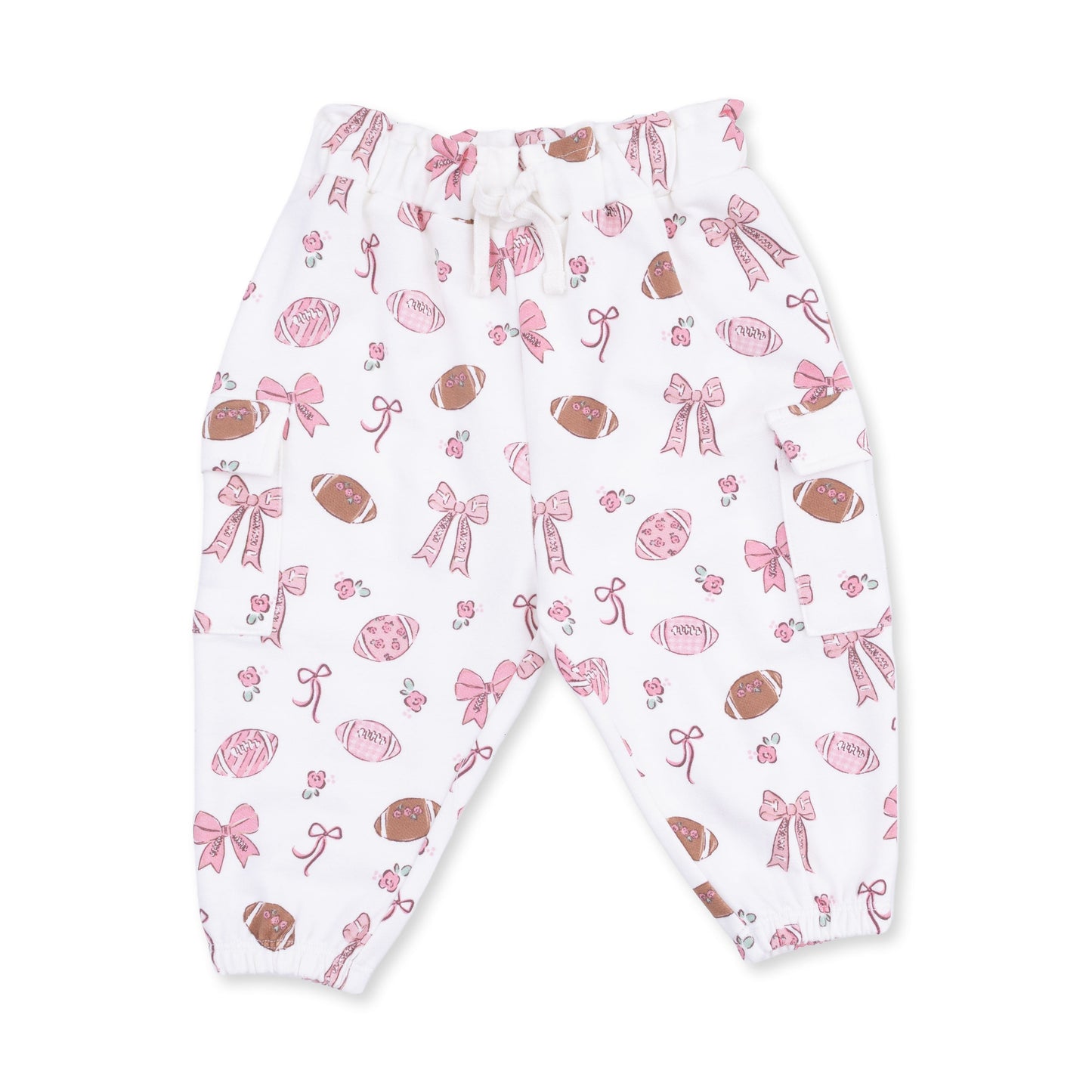 Footballs and Bows - Ruffle Sweatshirt and Fashion Cargo Pants