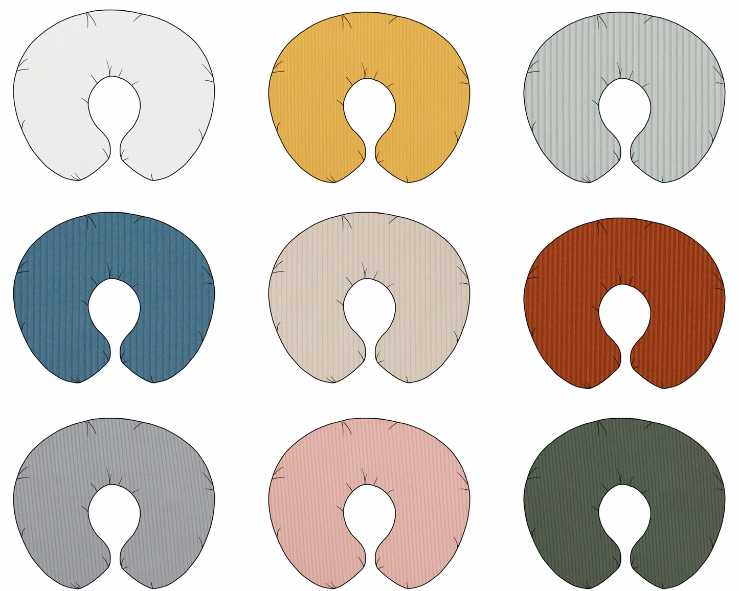 Seafoam Ribbed Nursing Pillow Cover