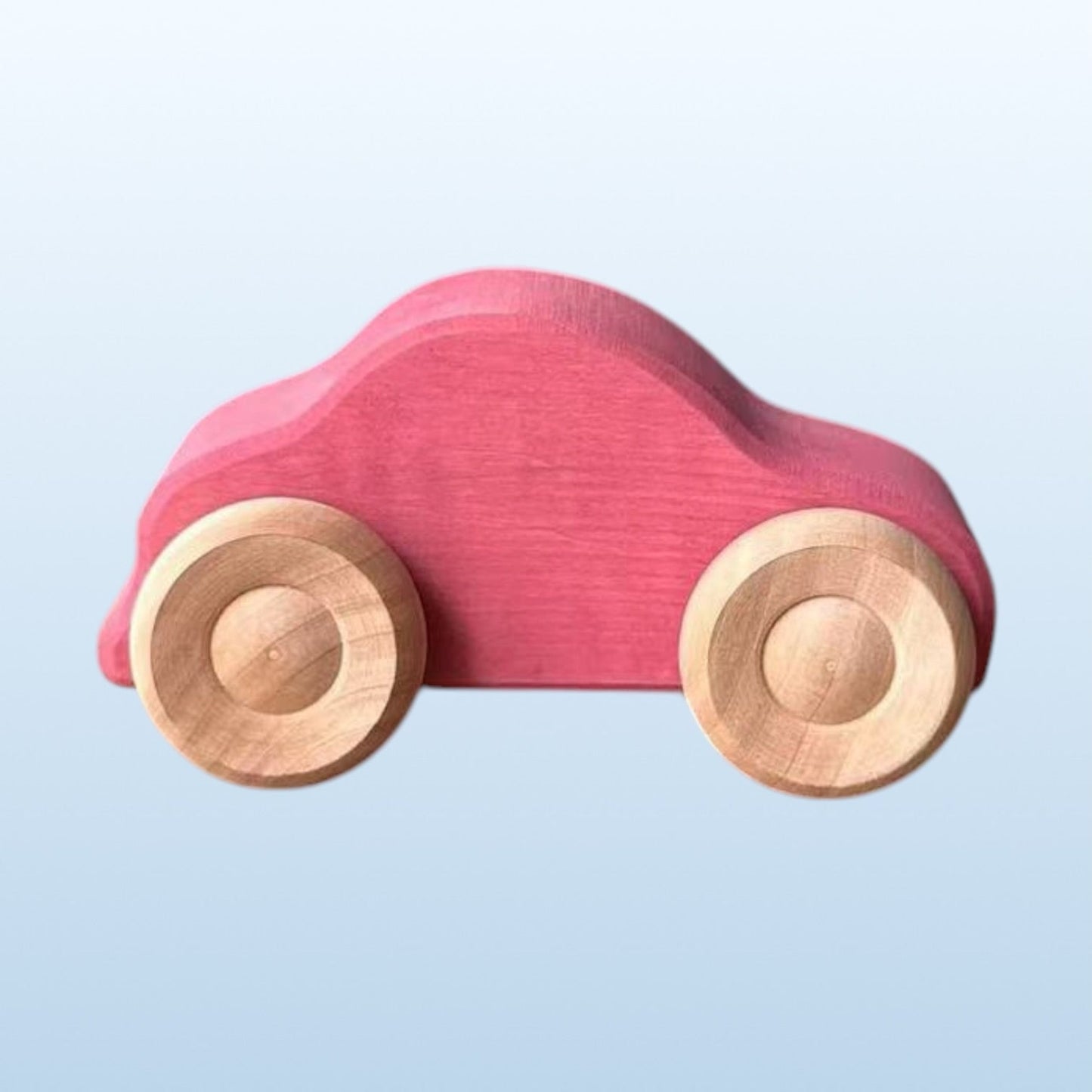 7 Pcs Colored Wooden Rainbow Cars Set with 3 Peg Dolls