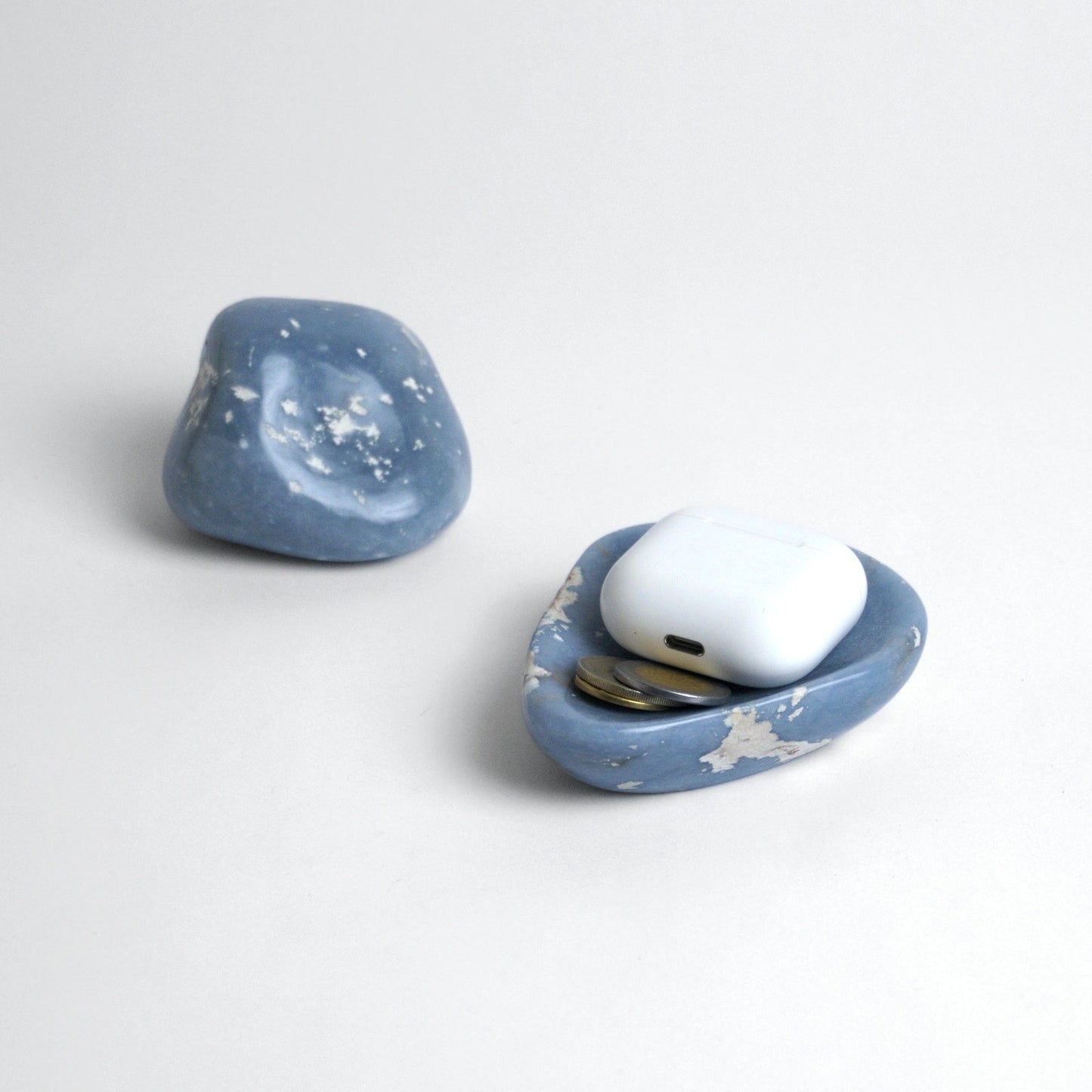 Blue Angelite Gemstone Catchall | Handcrafted Jewelry Dish | DAR Proyectos