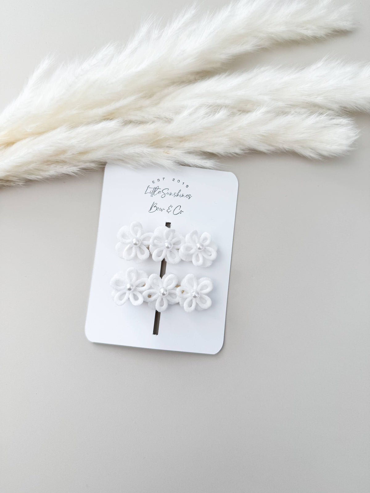 Pearl Flower Hair Clips & Nylon Headband