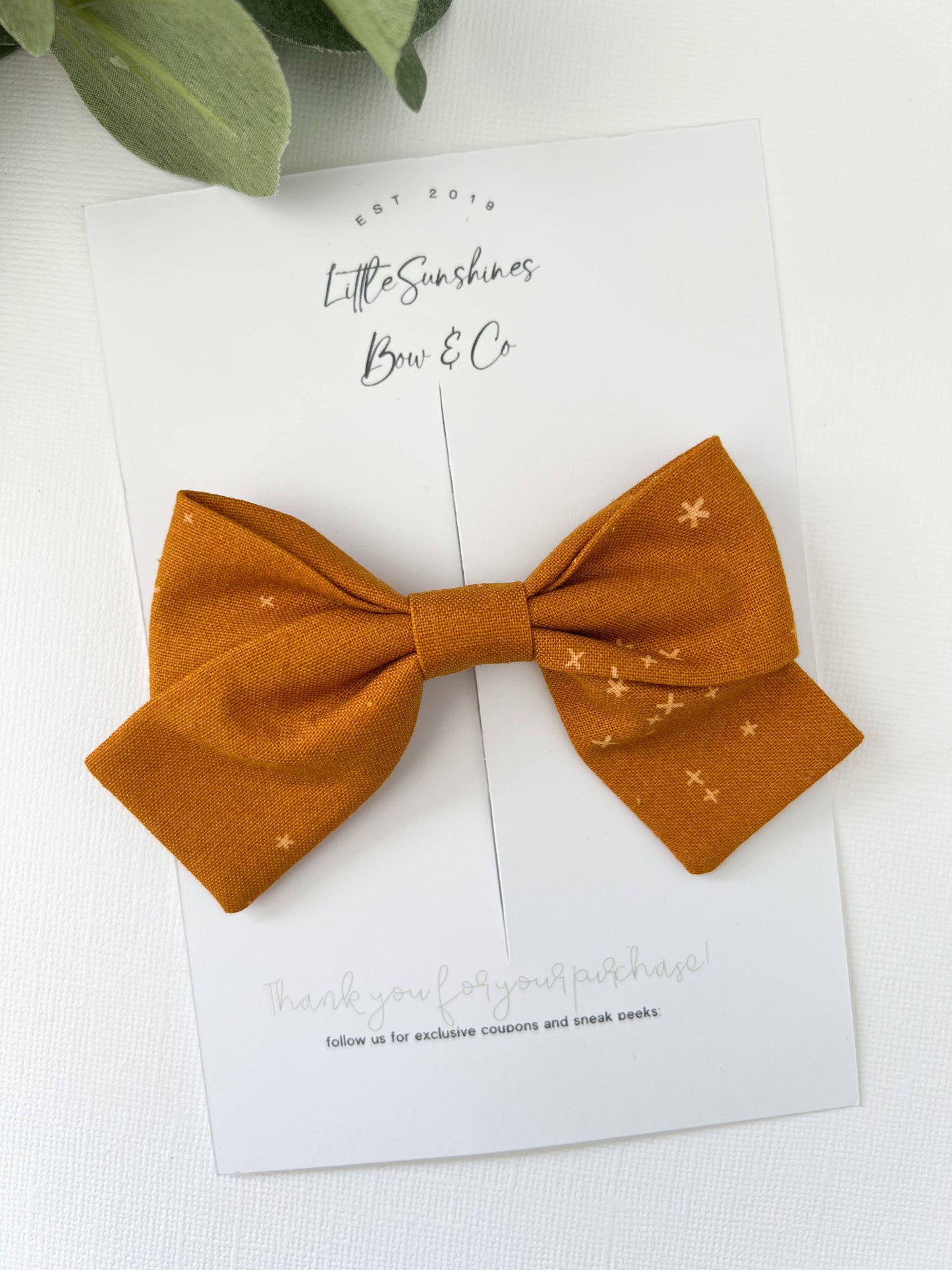 Gold Stars Pinwheel Hair Bow