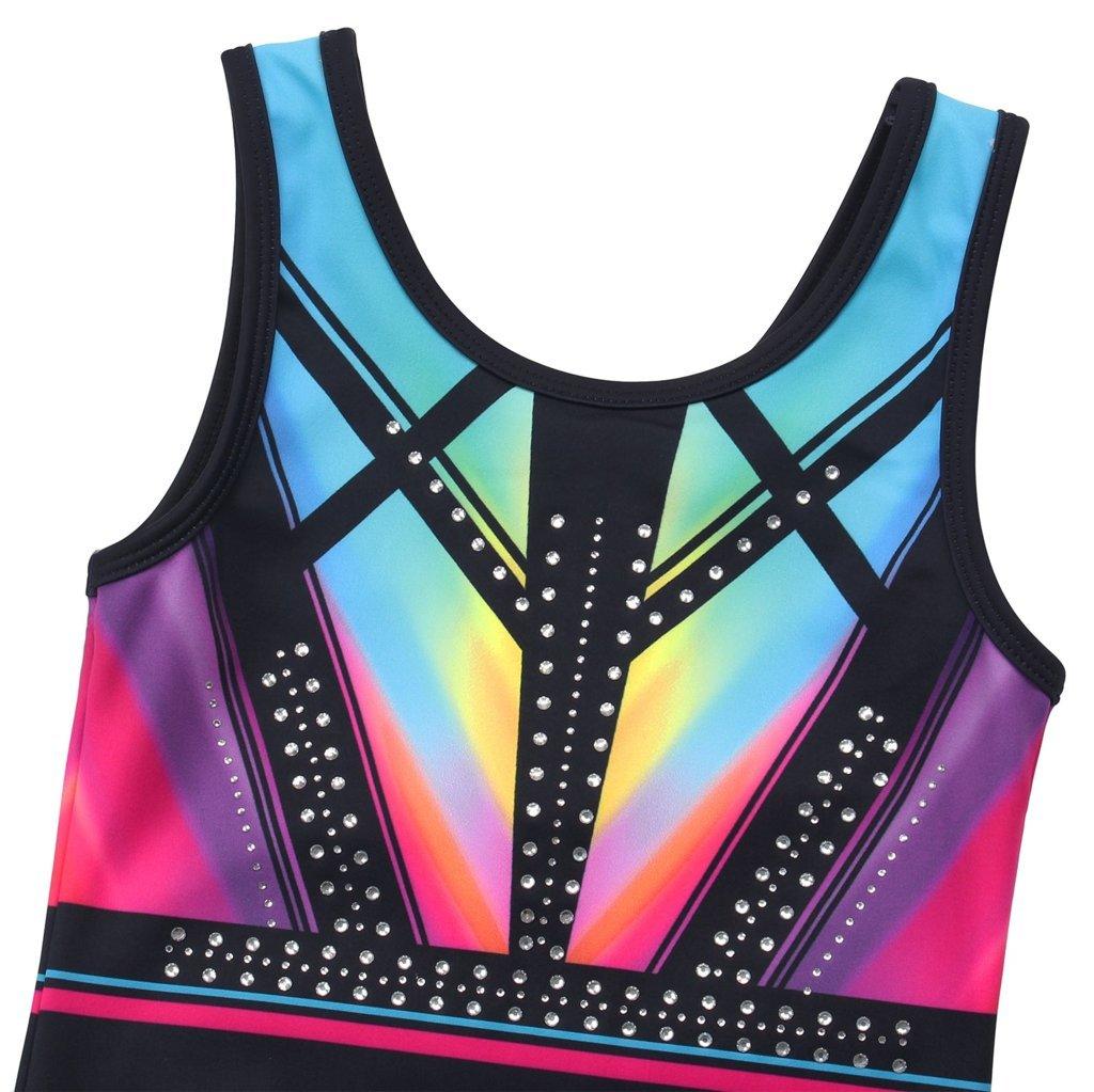 Classical Rainbow Diamond Gymnastics Leotard Outfit Set