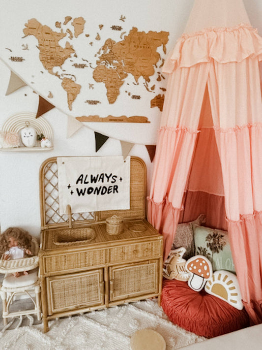 “Always Wonder” Canvas Banner | Inspirational Wall Flag
