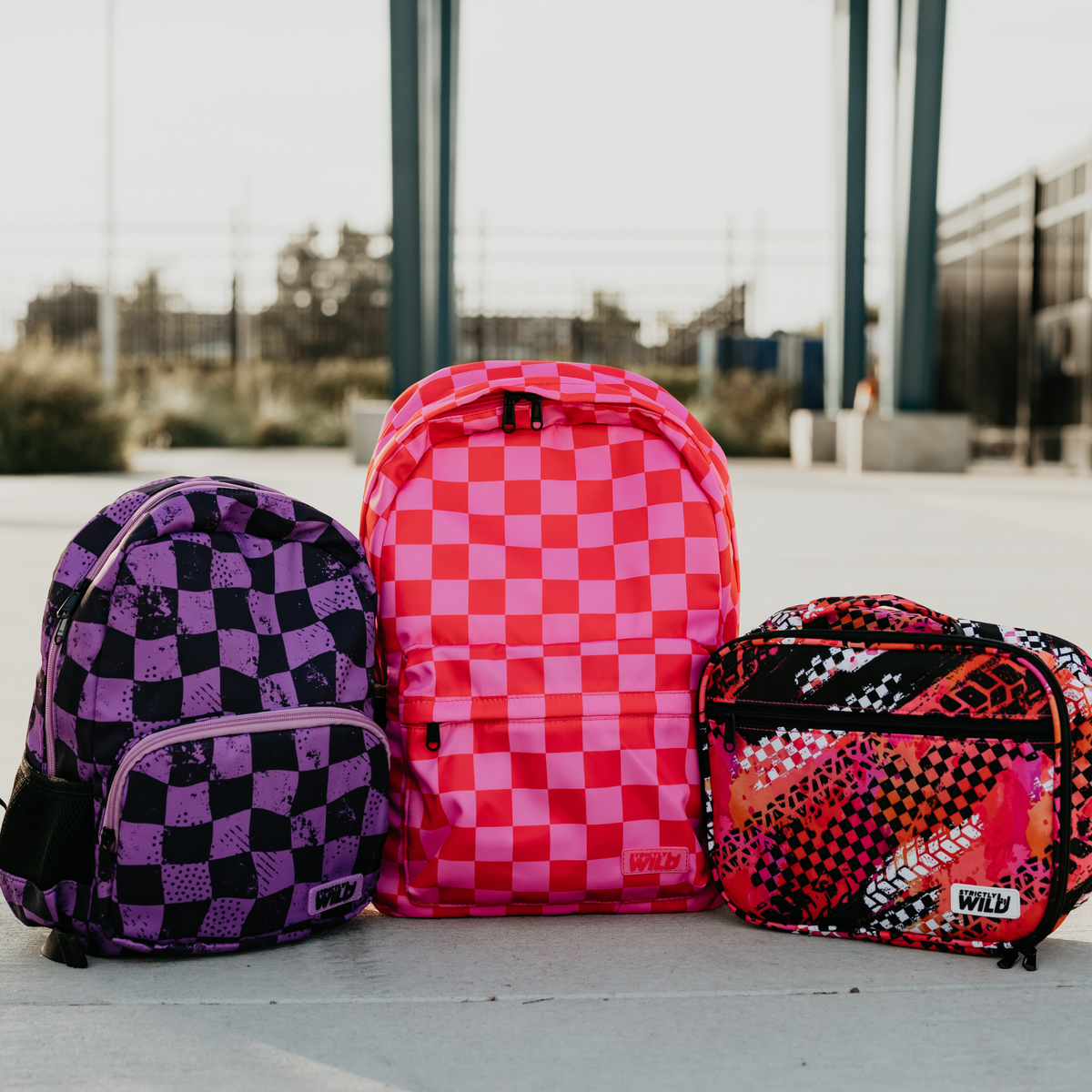 Speedy Pink Checker Backpacks