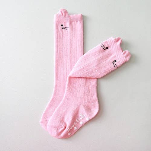 Nero Cat Knee Socks- Pink