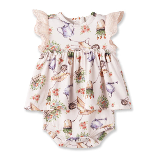 Sweet Garden Skirted Bodysuit – Bamboo Baby Outfit