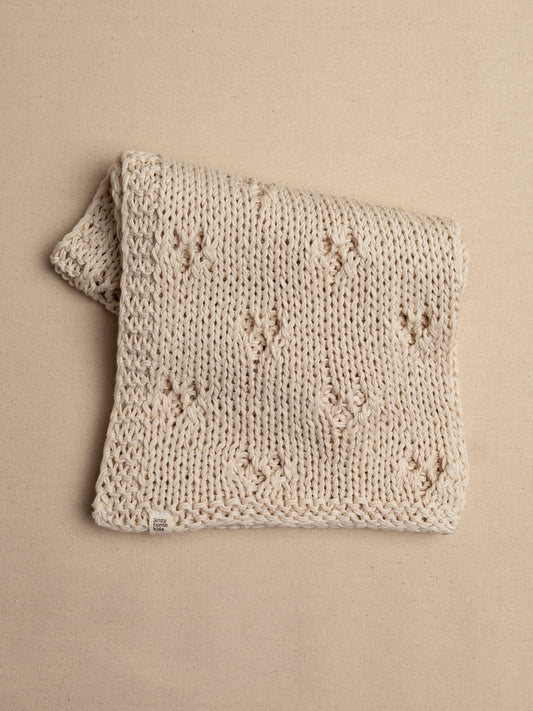 Baby Blanket Hand-Knitted Pointelle