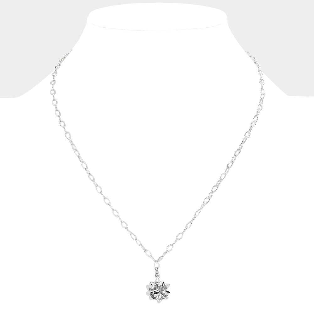 Christmas Gift Bow Necklace