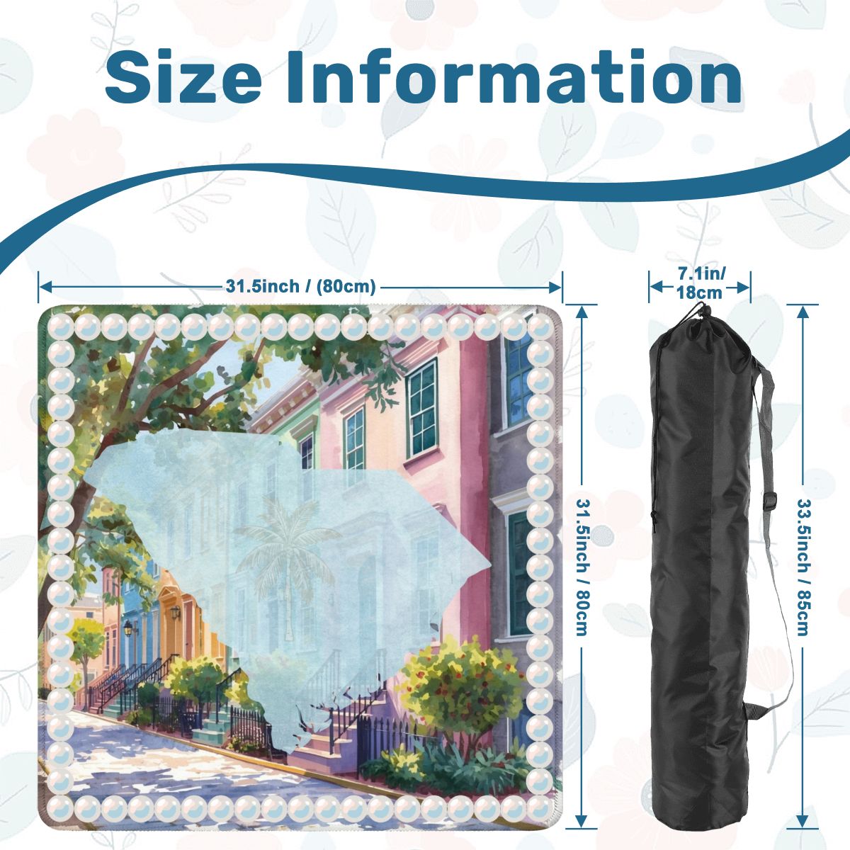 Charleston South Carolina Mahjong Mat Rainbow Row Palmetto State