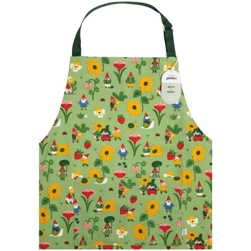 Set of 2 Mom and  Kid Apron Set,  Gnome Grown
