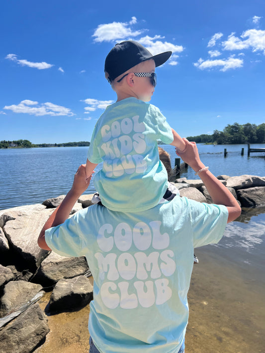COOL MOMS CLUB • MINT ACID WASH TEE