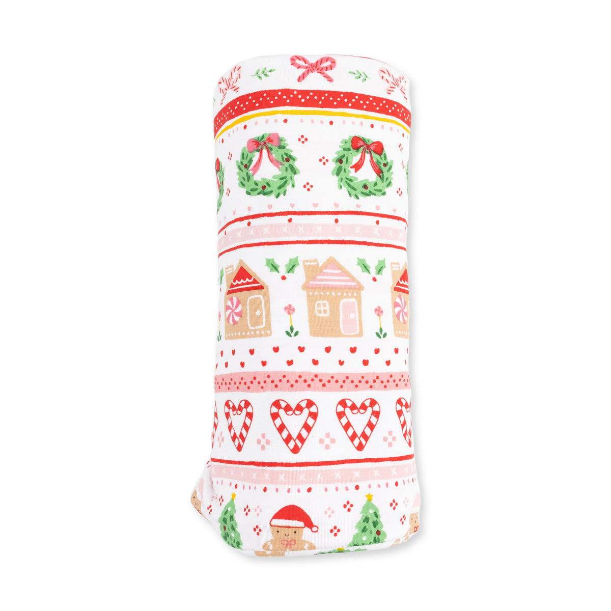 Gingerbread Fair Isle Pink - Bamboo - Swaddle Blanket