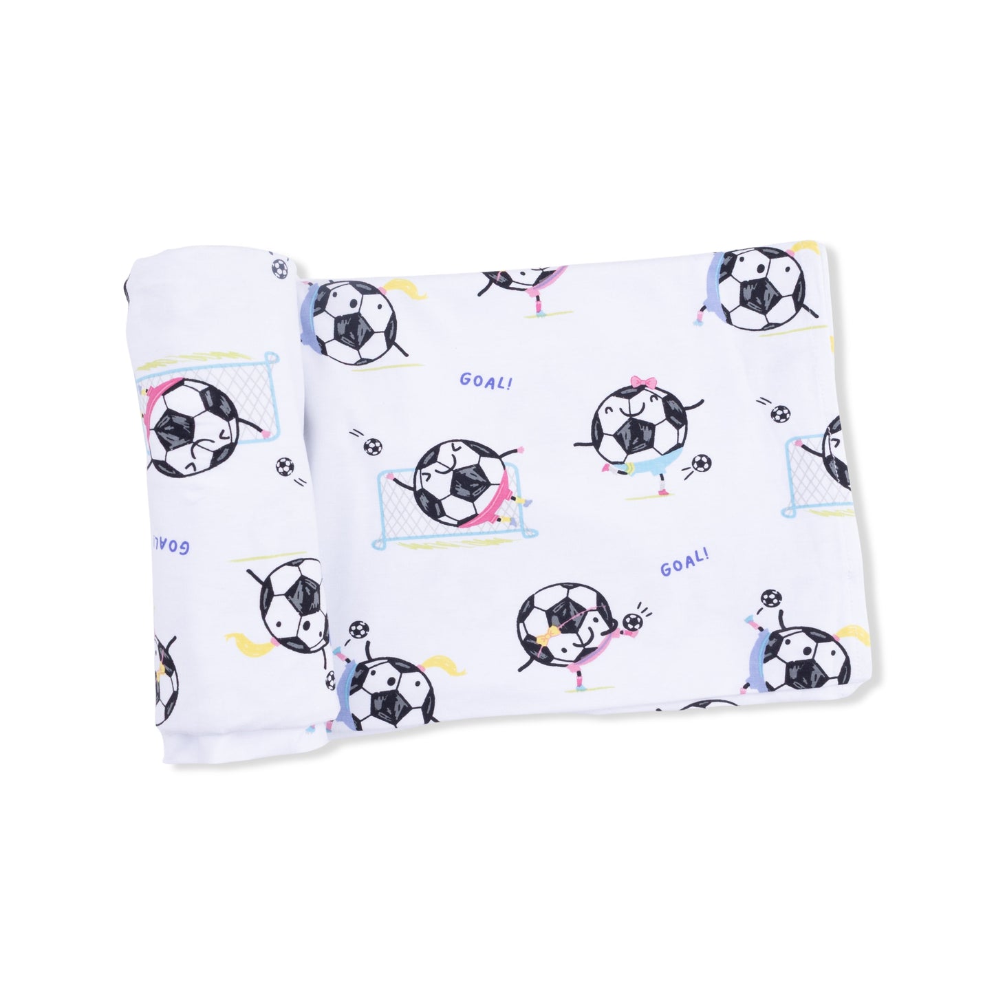 Soccer Balls Playing Soccer Pink - Swaddle Blanket