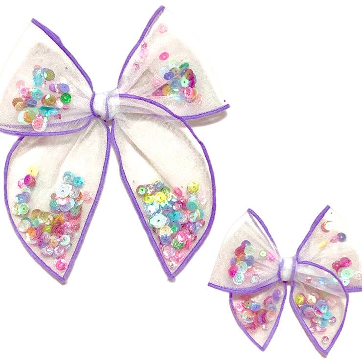 Ava Hair Bow | Hand-Tied Bow | Spring Sequin Shaker
