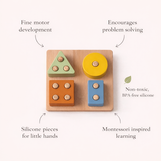 Shape Puzzle Toy + Geometric + Wood & Silicone + Montessori | LYTL®️