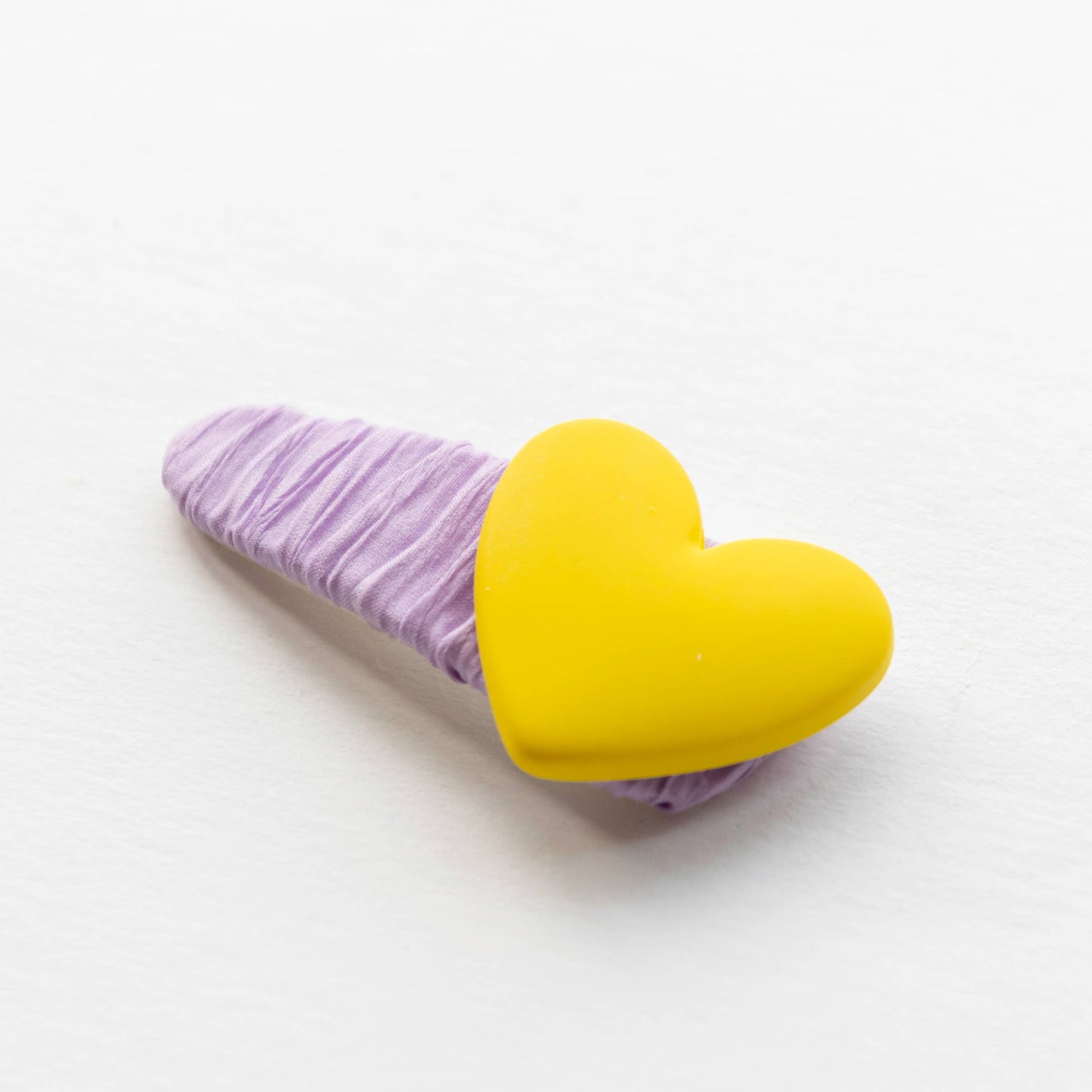 Heart and Ribbon Hair Clips | Yellow & Purple