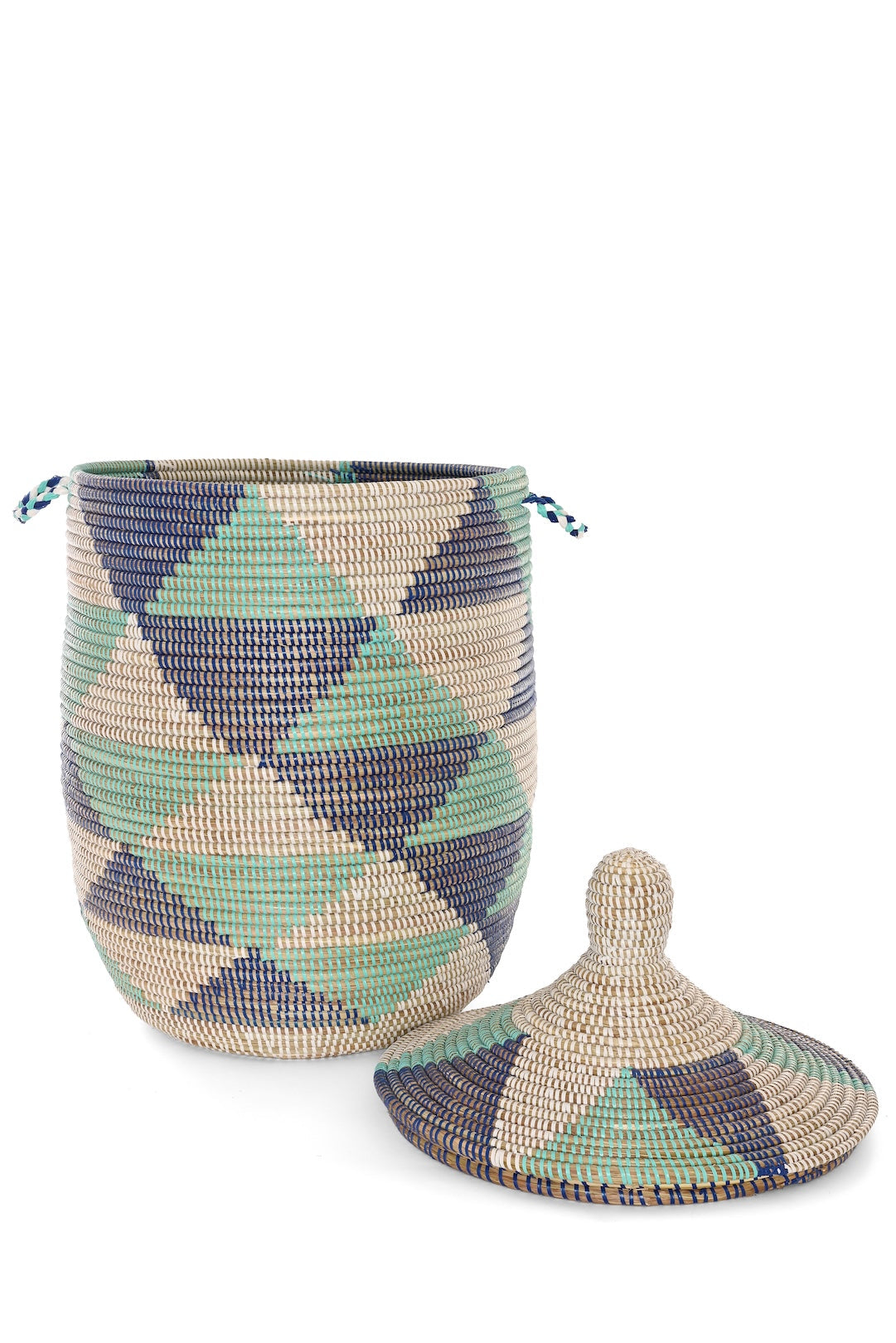 Triangles Lidded Hamper Basket
