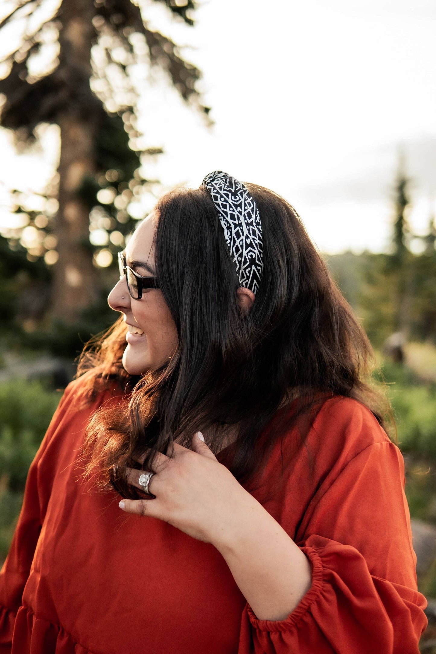 Orange & Black Witch Hats Halloween Top Knot Headband