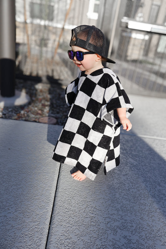 DRY DAZE AHEAD • CHECKERED HOODED TOWEL